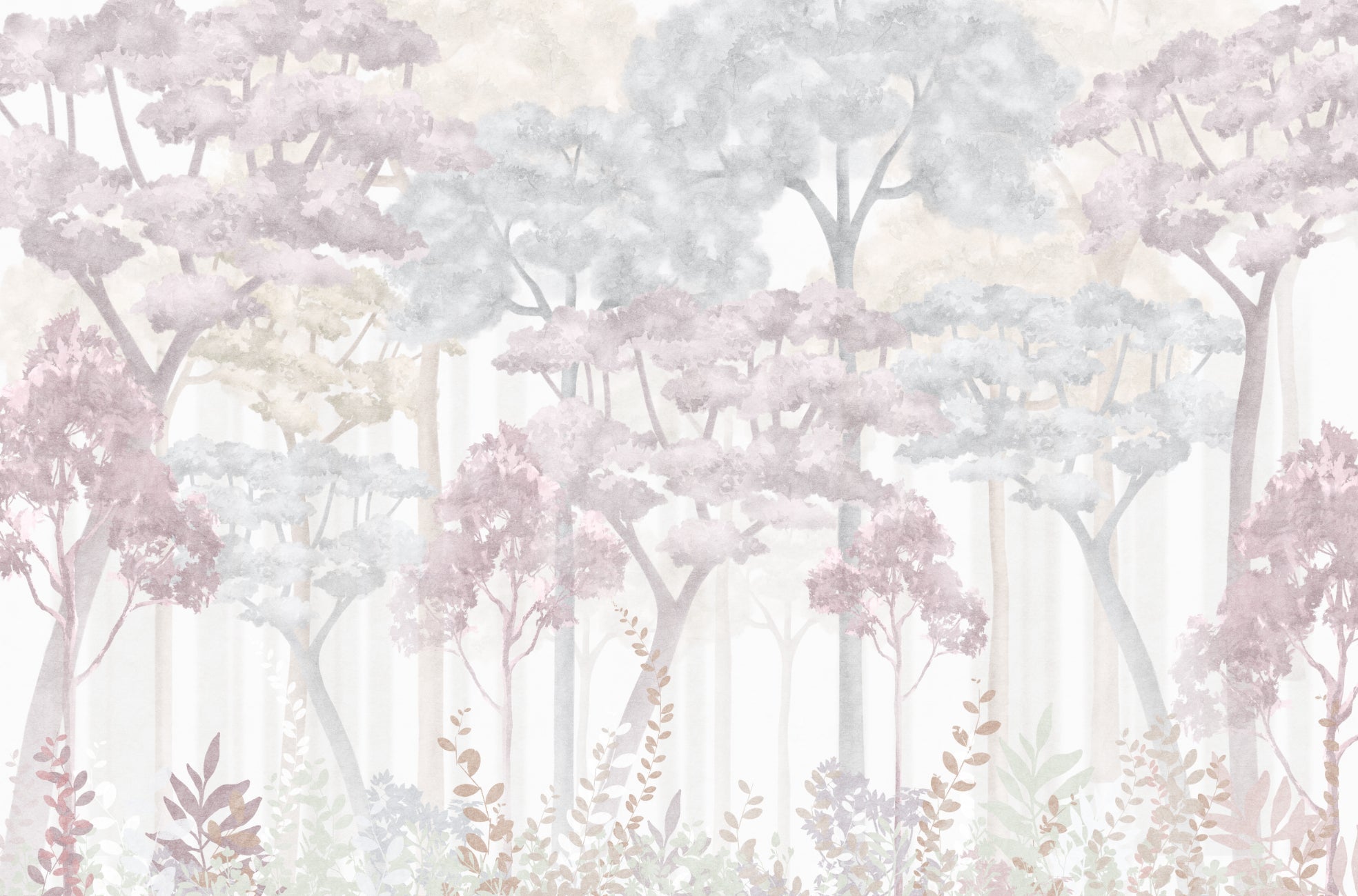 Pastel Forest Watercolor Wallpaper