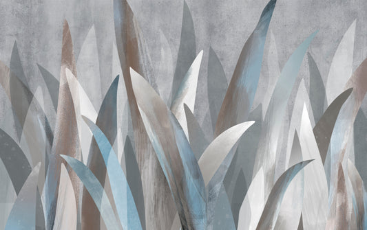 Botanical Abstract Leaf Art Wallpaper