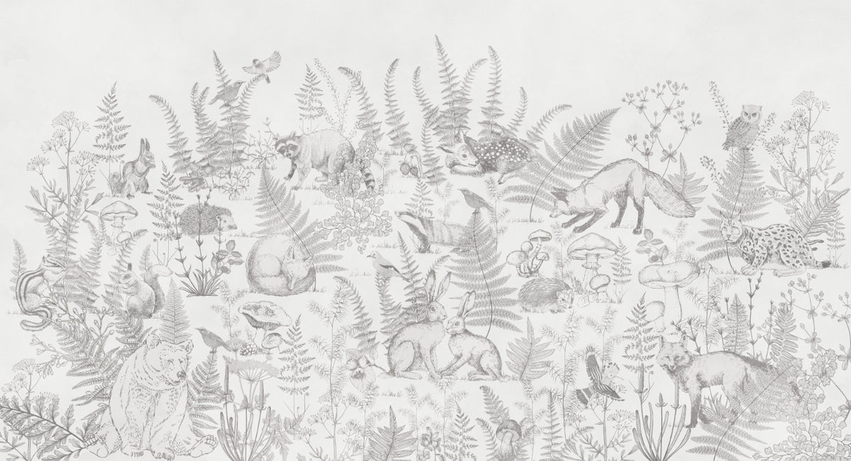 White Nature Woodland Animal Wallpaper in your room
