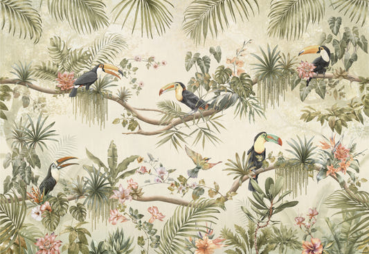 Tropical Toucan Jungle Wallpaper Mural
