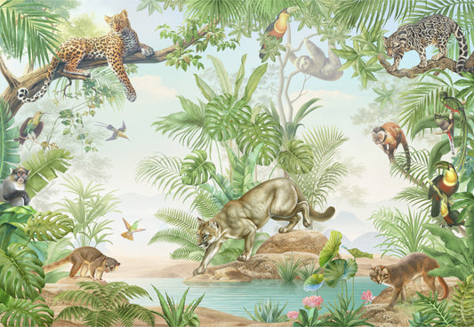 Green Tropical Jungle Wildlife Wallpaper