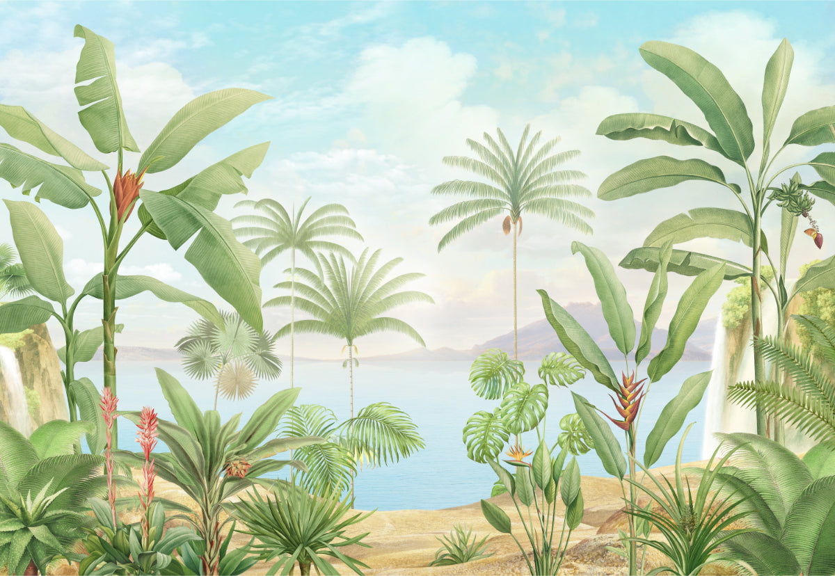 Tropical Paradise Botanical Wallpaper