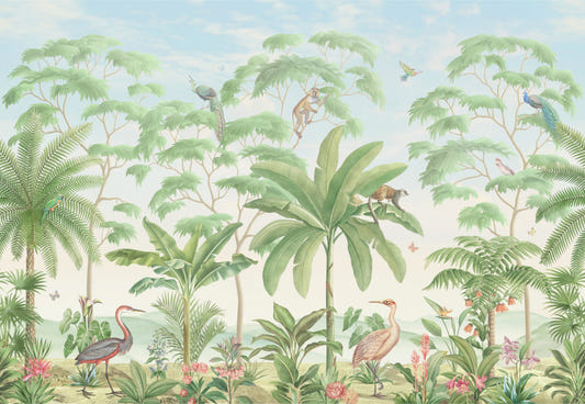 Tropical Jungle Wildlife Mural
