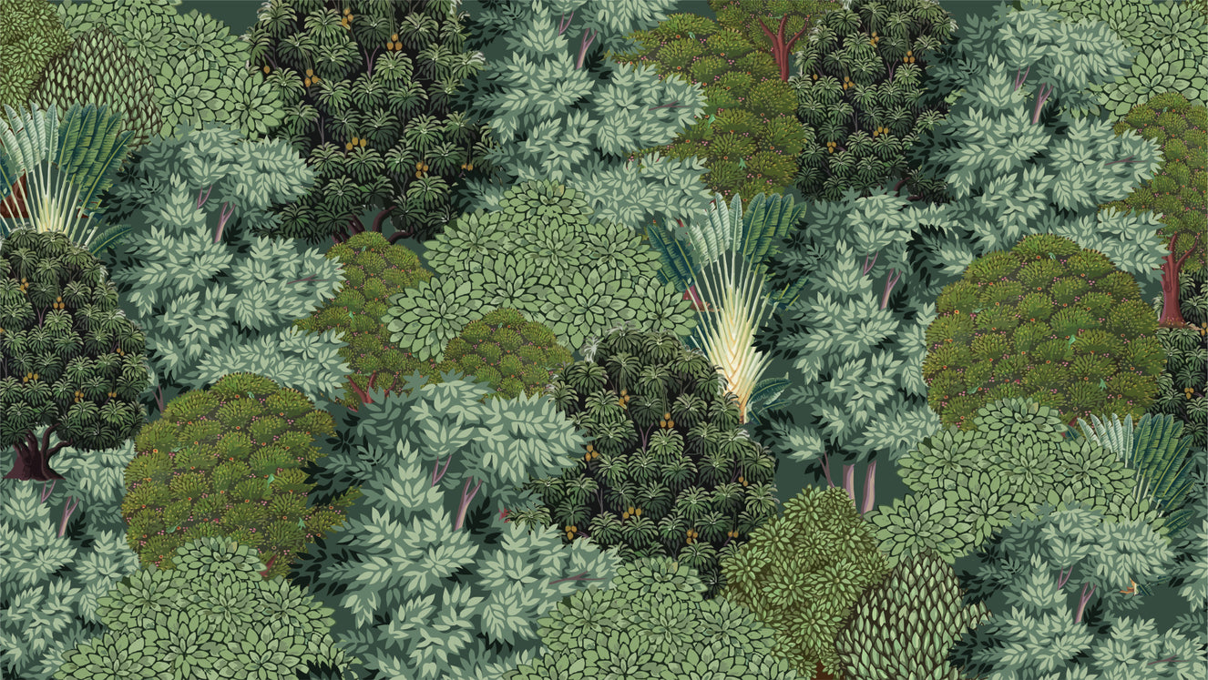 Exotic Tropical Jungle Canopy Mural