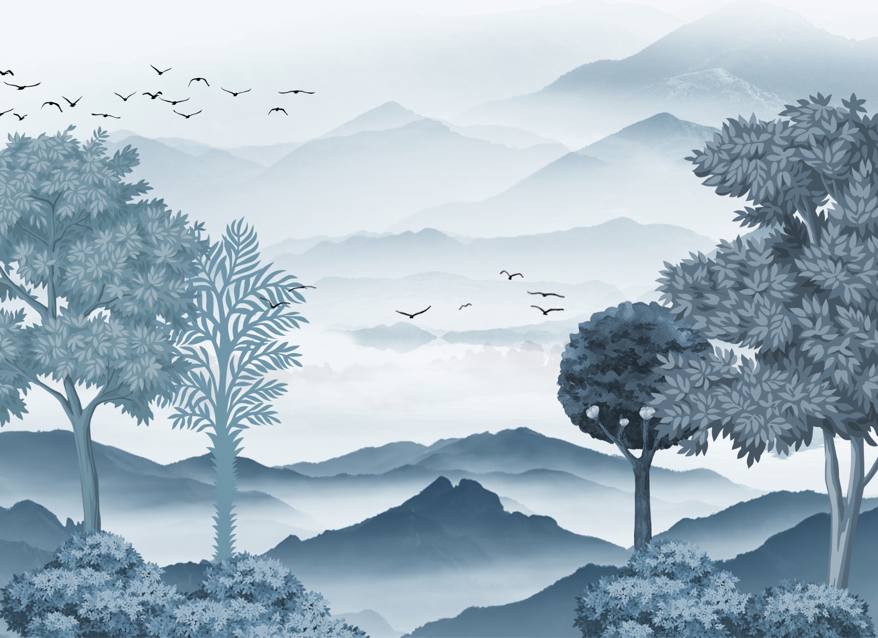 Misty Mountain Landscape Wallpaper
