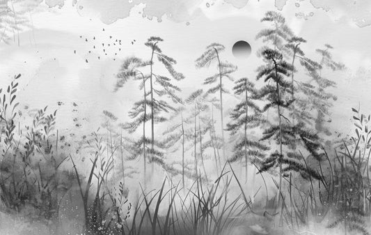 Misty Forest Landscape Wallpaper