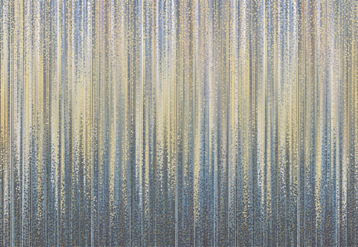 Gold and Blue Gradient Striped Wallpaper