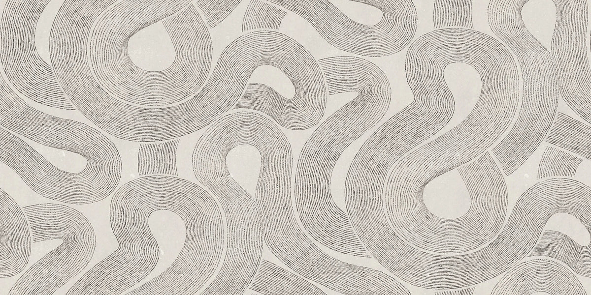 Curved Line Abstract Wallpaper Mural in your room — zoomed