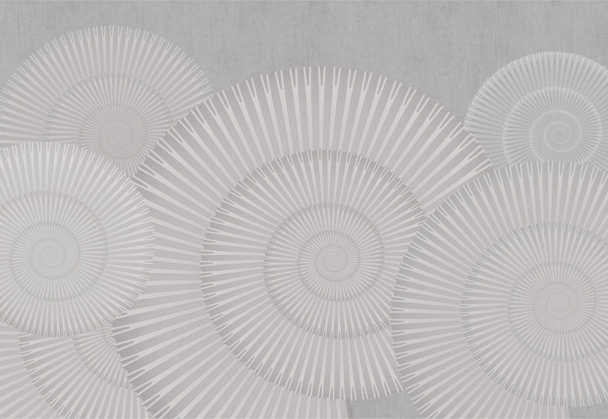 Gray Modern Minimalist Geometric Mural in your room — zoomed