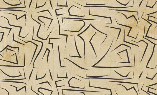 Modern Abstract Black Line Wallpaper