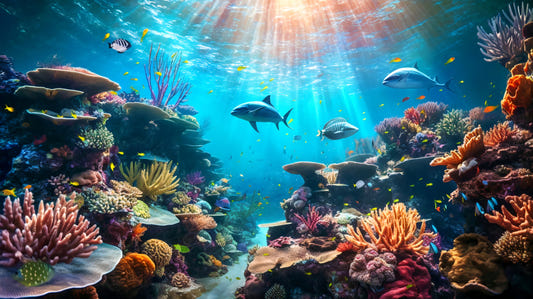 3D Vibrant Underwater Ocean Wallpaper