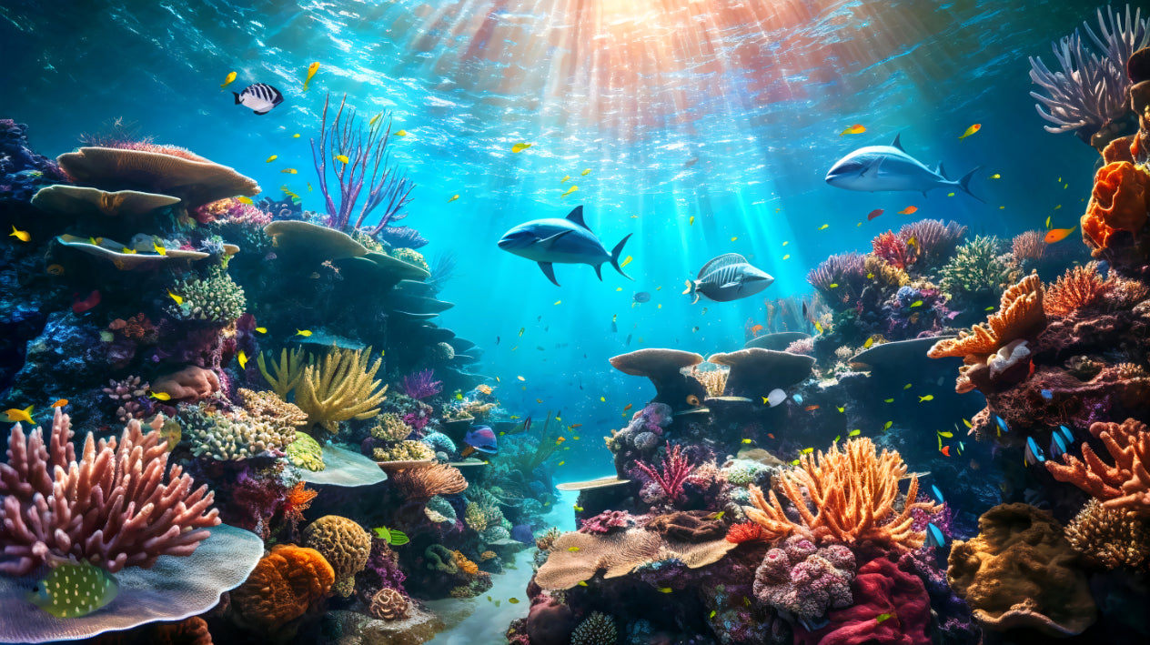 3D Vibrant Underwater Ocean Wallpaper