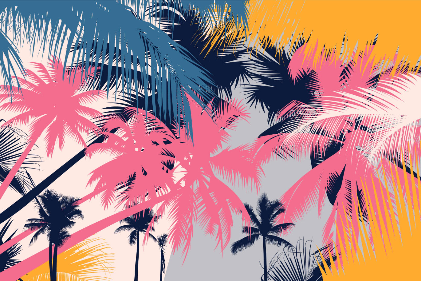 Vibrant Tropical Palm Tree Wallpaper