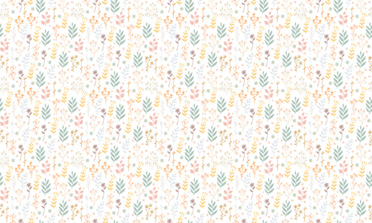 Minimalist Soft Pastel Floral Wallpaper