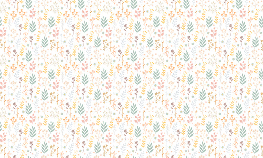 Minimalist Soft Pastel Floral Wallpaper