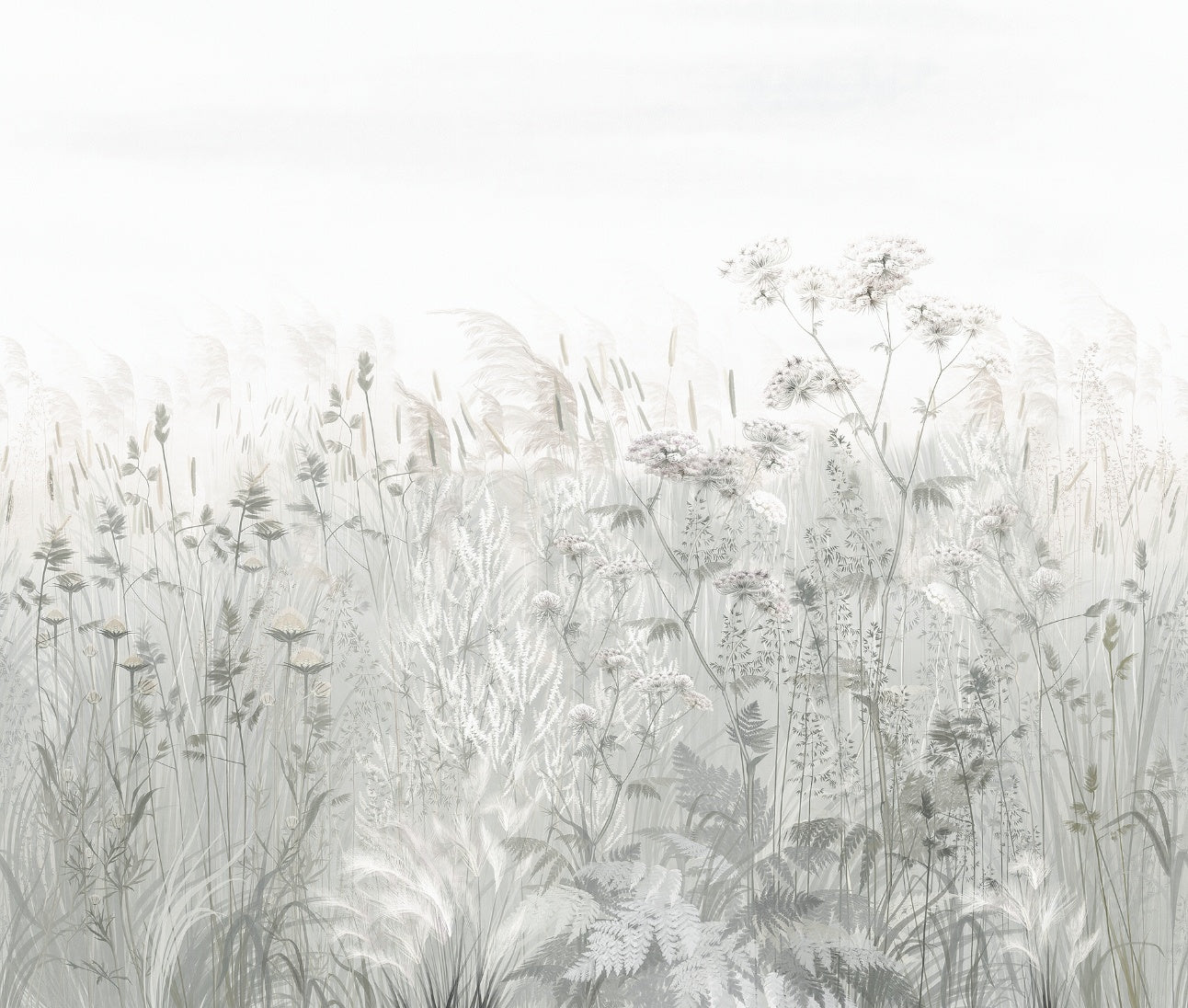 Soft Wildflower Fields Wallpaper Mural
