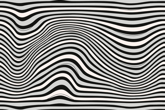 Black & White Wavy Illusion Wallpaper
