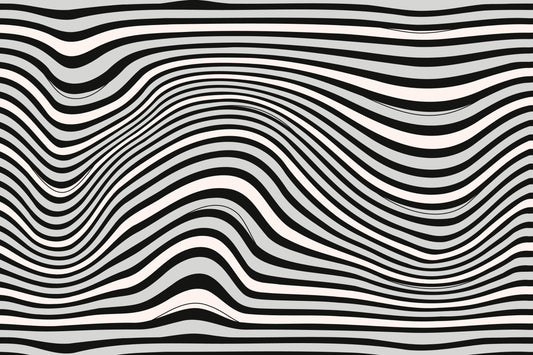 Black & White Wavy Illusion Wallpaper