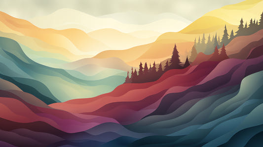 Colorful Abstract Mountain Wall Mural