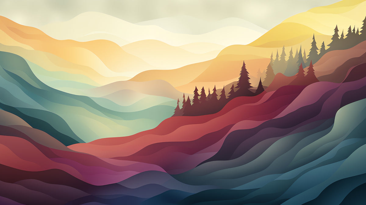 Colorful Abstract Mountain Wall Mural
