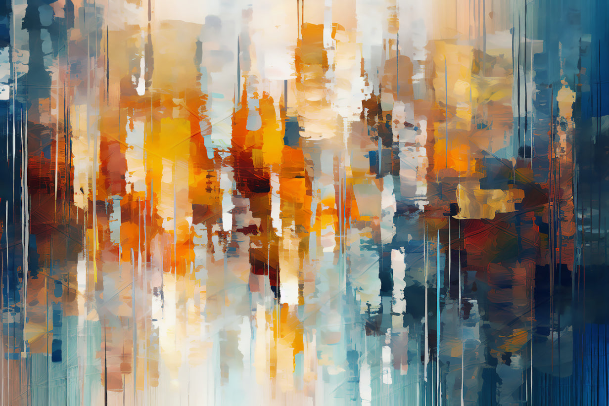 Vibrant Blue and Orange Abstract Wallpaper