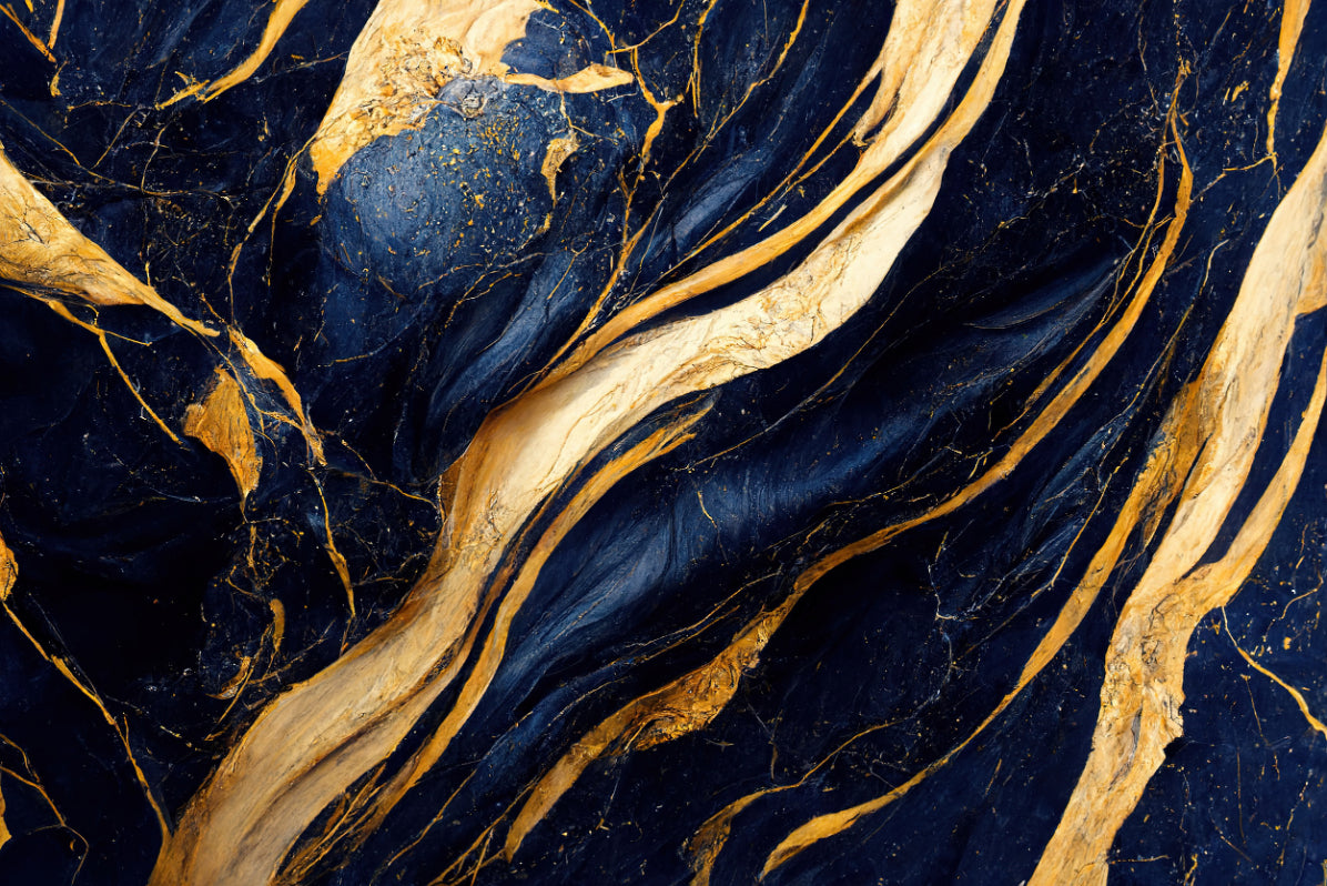 Luxury Blue and Gold Marble Wallpaper