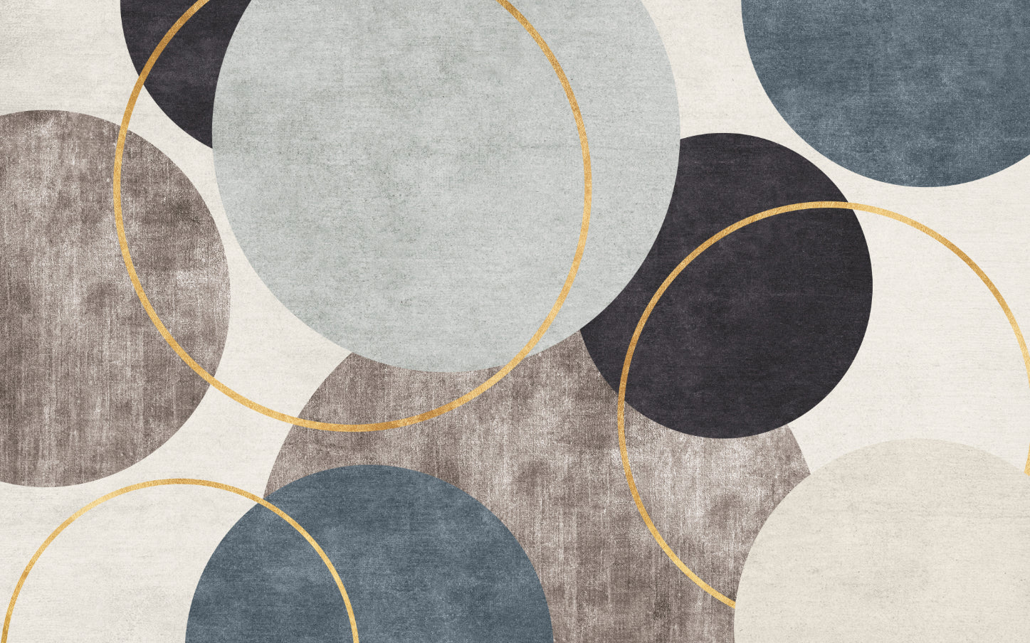 Geometric Gold Circle Pattern Wallpaper