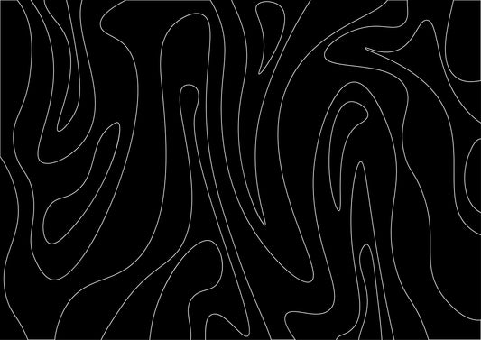 Black Abstract Wavy Line Wallpaper
