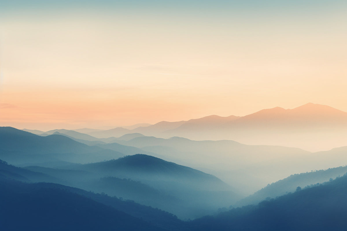 Misty Sunrise Mountain Landscape Wallpaper in your room