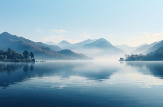 Misty Mountain Lake Wallpaper Mural