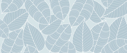 Soft Blue Leaf Pattern Wallpaper