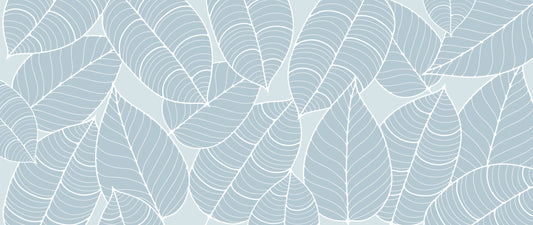 Soft Blue Leaf Pattern Wallpaper