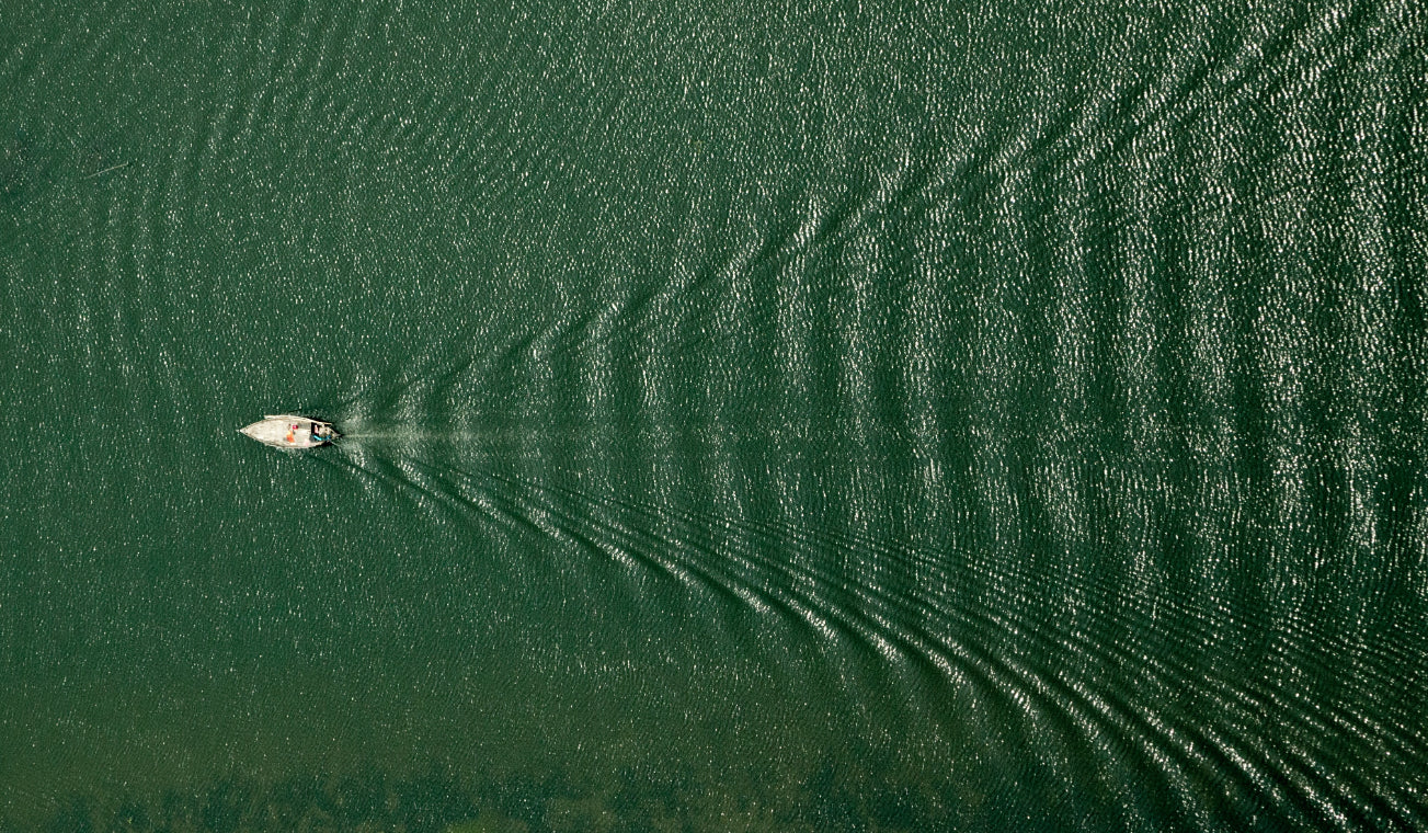 Aerial Sailing Boat Wallpaper