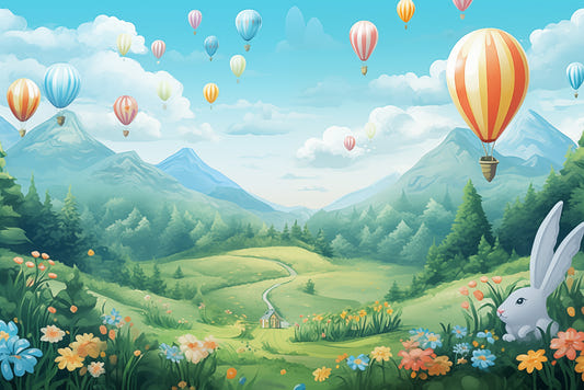 Whimsical Hot Air Balloon Wallpaper