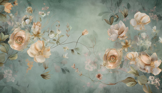 Vintage Floral Wallpaper Mural