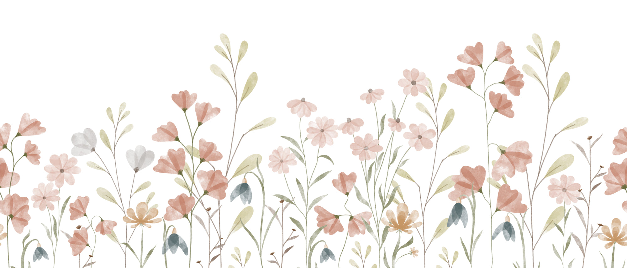 Watercolor Floral Wallpaper Mural