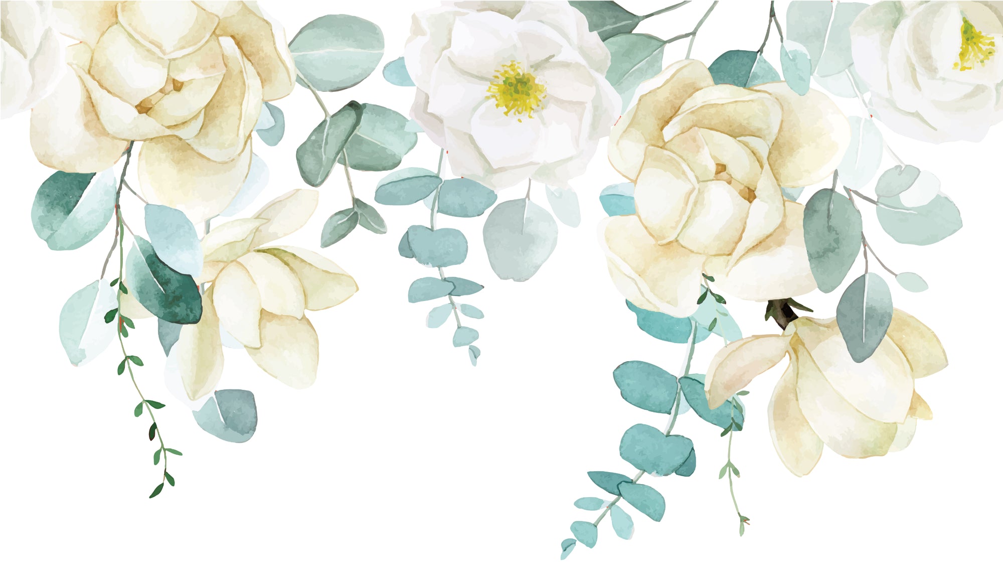 Watercolor Rose Botanical Wallpaper