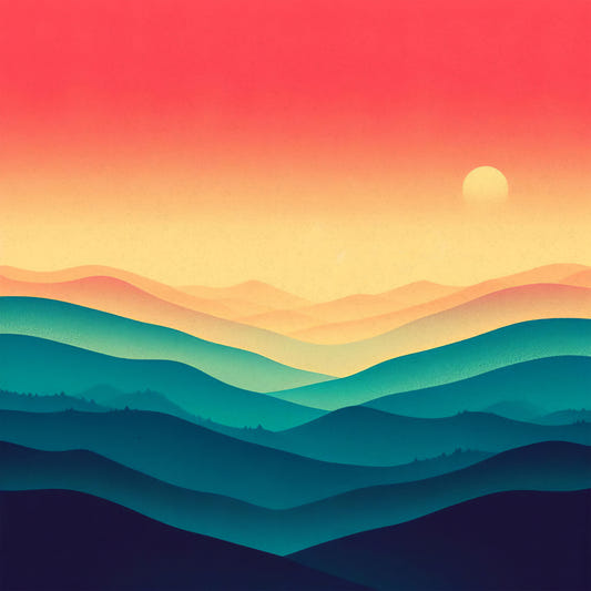 Sunset Misty Mountain Wallpaper