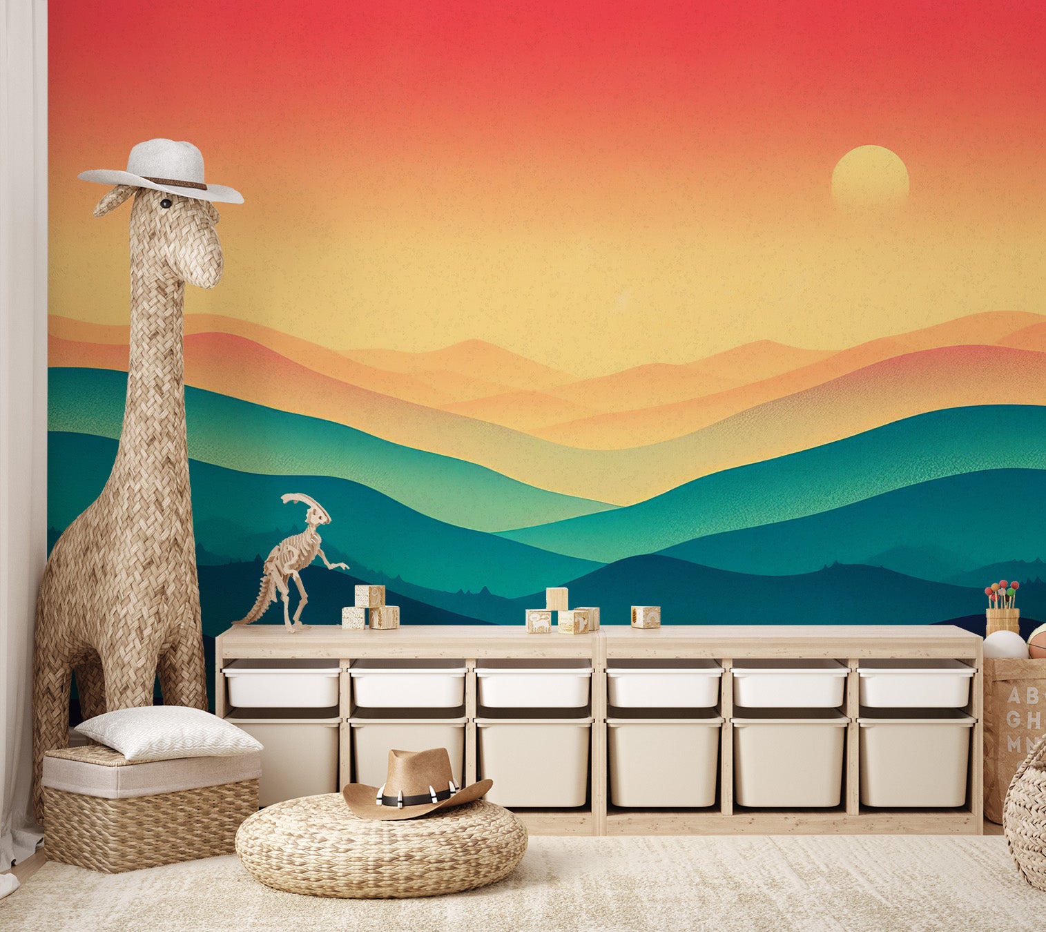 Nature-inspired misty mountain wall art
