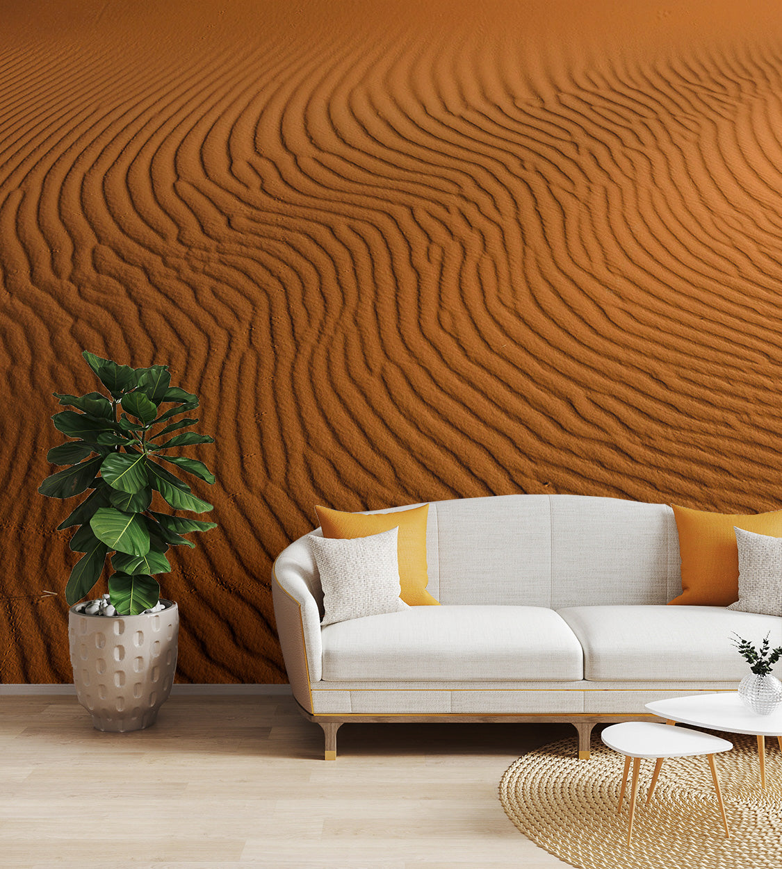 Realistic sand dune pattern wall mural
