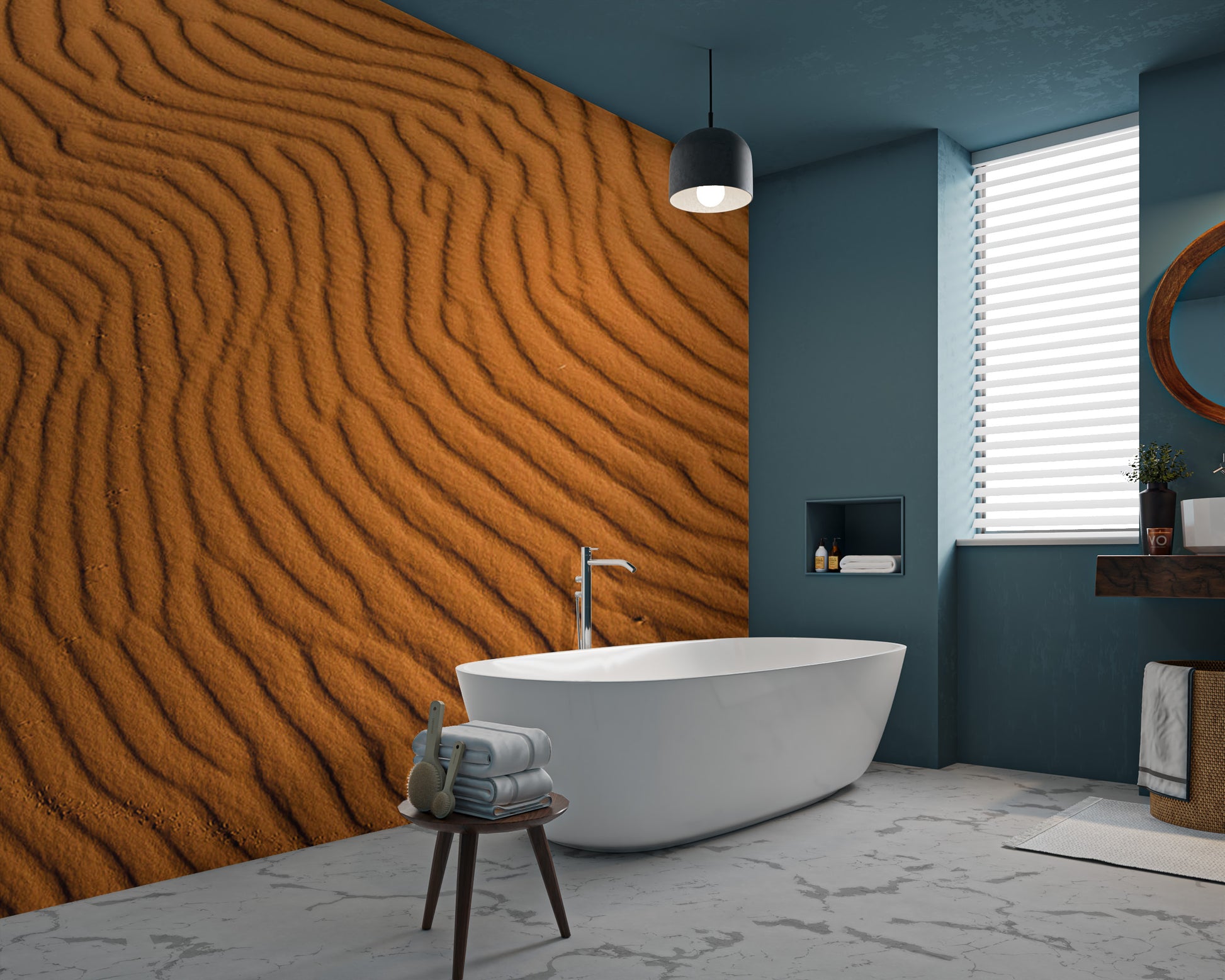 Wind-sculpted dune pattern wallpaper
