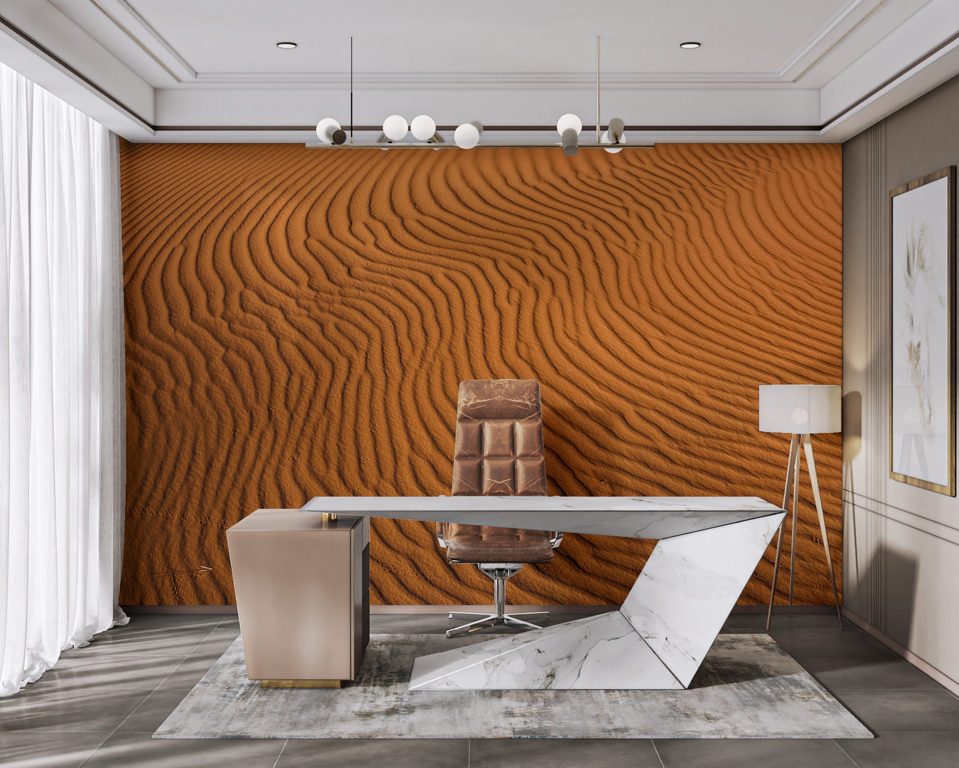 Cozy desert-inspired wall mural
