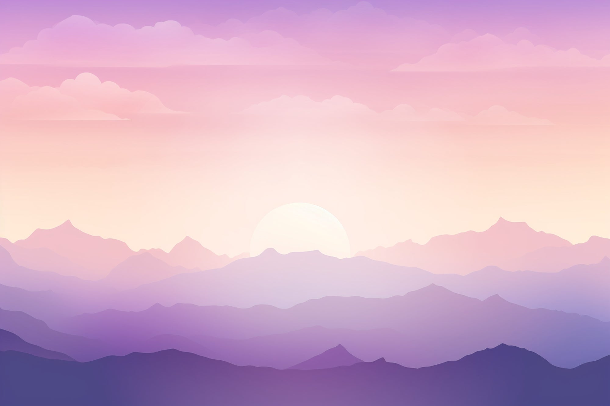 Purple Sunset Mountain Wallpaper