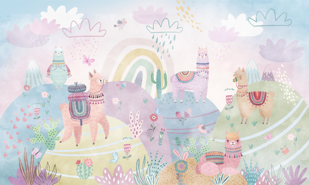 Pastel Mountains Kids Wall Mural