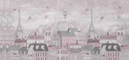 Eiffel Tower and  Cats Wall Mural