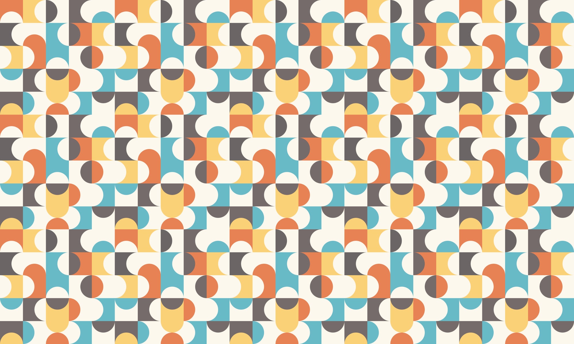 Mid-Century Retro Pattern Wallpaper