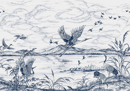 Flying Birds Lakeside Wall Mural