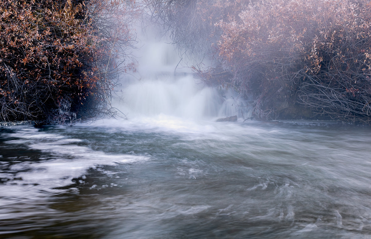 Misty Waterfall Nature Wallpaper in your room