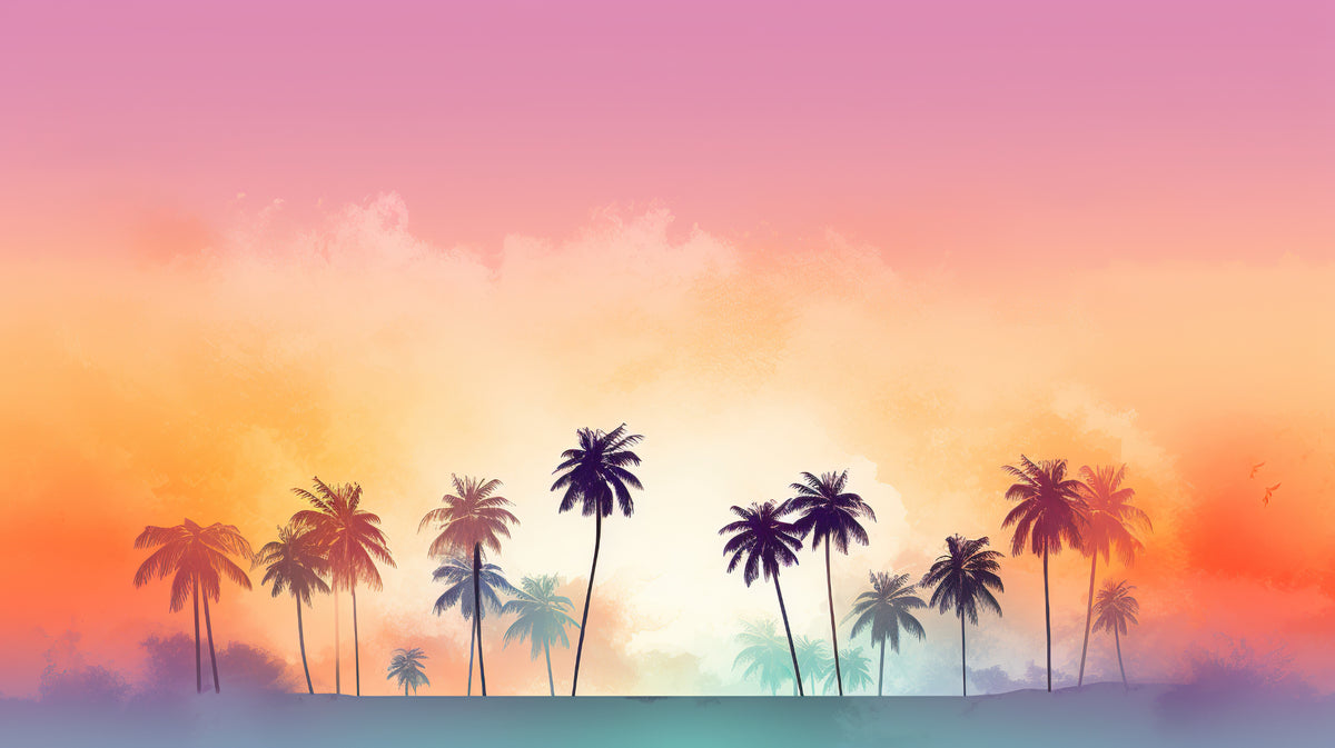 Retro Beach Vibes Wallpaper in your room — zoomed