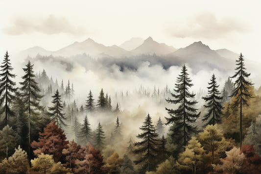 Misty Autumn Forest Wallpaper
